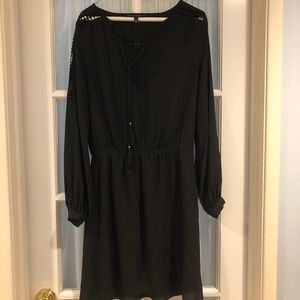 White House Black Market Blouson Black Dress 6